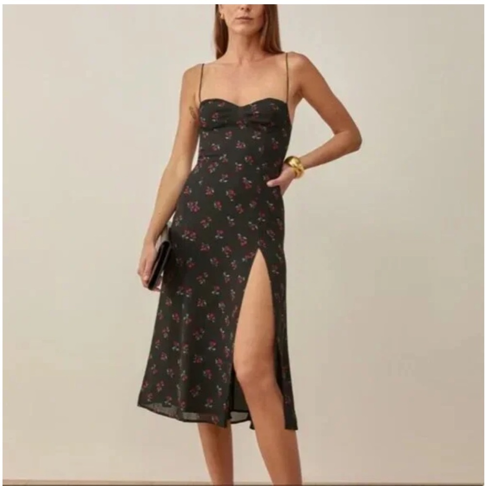 Reformation Juliette Dress in Black Cherry